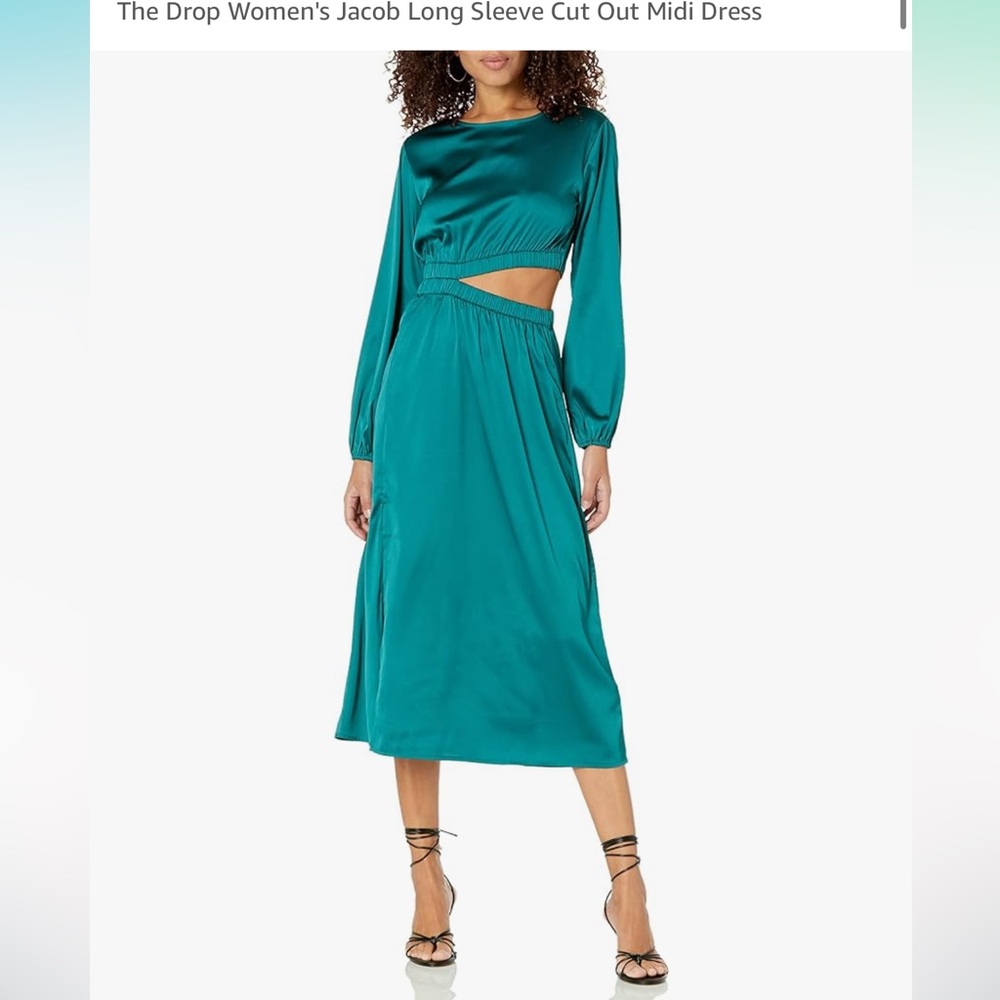The Drop Teal Silky Midi Dress